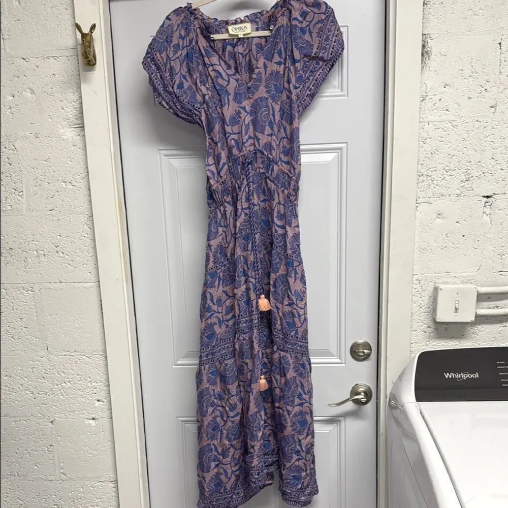 OMIKA Purple Patterend Maxi Dress Lightweight NWOT - Size Small